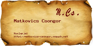 Matkovics Csongor névjegykártya