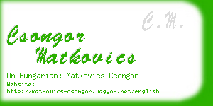 csongor matkovics business card